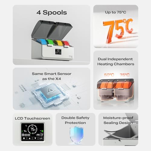 Creality Filament Dryer, Space Pi X4L Filament Storage Box for 4 Spools - color: White