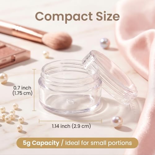 50 Count 5 Gram Sample Containers, Clear Lip Balm Jars - color: Clear