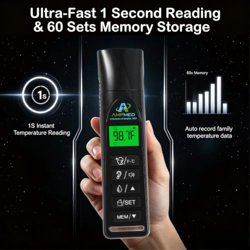 Medical Grade No-Touch Infrared Forehead Thermometer, Black - size: 5.75 in