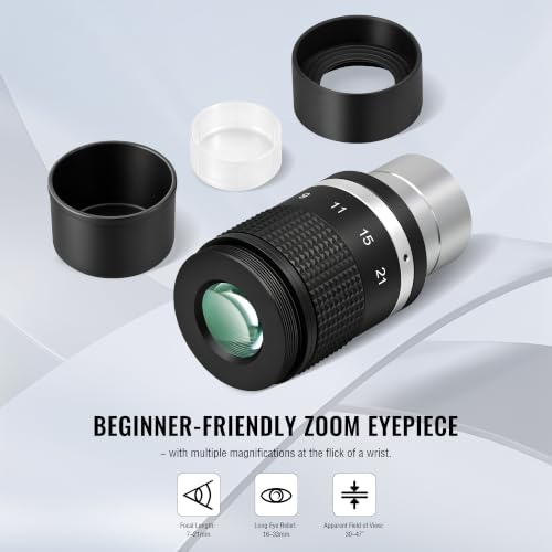 Alstar Zoom Eyepiece 1.25" 7 to 21mm Zoom Multi-Coated Telescope Eyepiece - size: 7-21mm