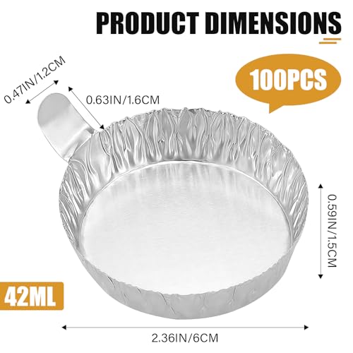 100 Pcs Aluminum Weighing Boats, Reusable Foil Weighing Trays with Handle