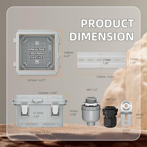 Joinfworld Outdoor Electrical Box 6X6 Junction Box - size: 5.9"x5.9"x3.5"