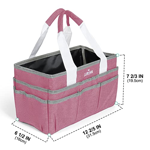 JJRING Craft Organizer Tote Bag Art Storage Caddy Pink - color: Pink, size: Small