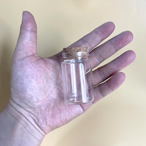 8 pcs 45ml Small Glass Bottles with Cork Stopper,Spice Vials Jars,Cute Storage Jar,Wishing Bottle 37x60mm(1.46x2.36inch) - size: 37x60mm(1.46x2.36inch)