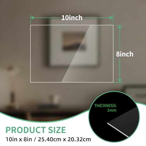 8X10 Plexiglass Sheets 0.04" Thick,Thin 1mm Clear Acrylic Sheets 2 Pack - size: 1mm,8X10"
