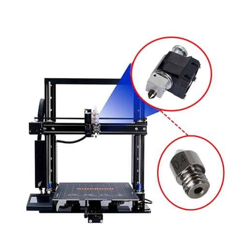 2 Pack Hardened Steel MK8 Nozzle with High Temperature Resistance Upgraded Tungsten All Metal Extruder ends Nozzle for Ender 3 / Ender 3 S1, Pro, CR-10 Series 1.75mm Filamen(MK8 hardened steel, 0.3mm) - style: 0.3mm
