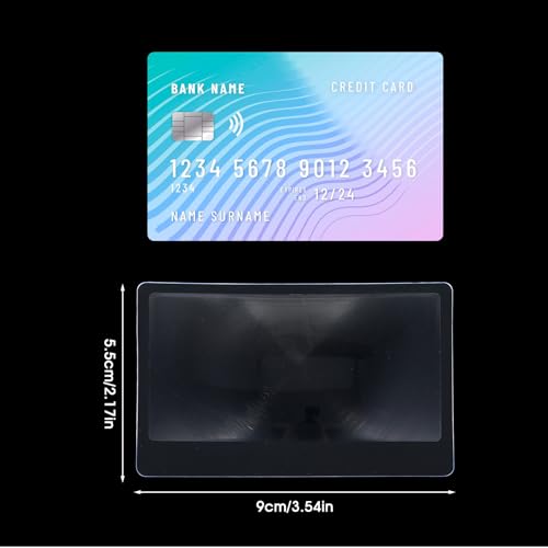 Square Credit Card Magnifying Glasses, 3X Thin Pocket Fresnel Lens