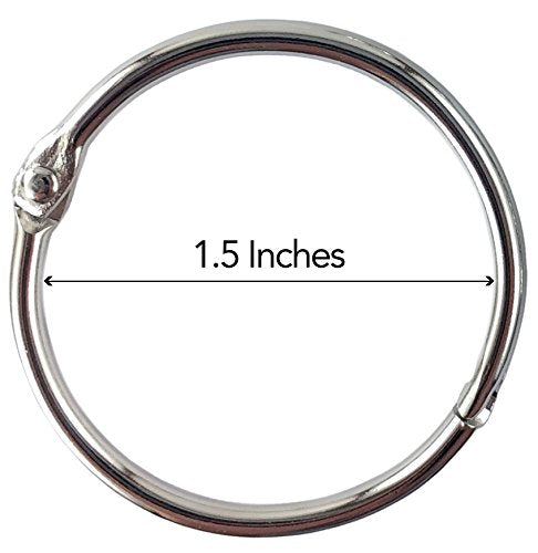 Clipco Book Rings Medium 1.5-Inch Nickel Plated (100-Pack) - size: 1.5-Inch · 100 rings