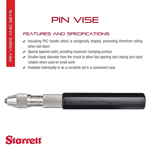 Starrett Pin Vise, .030 - .062" Range