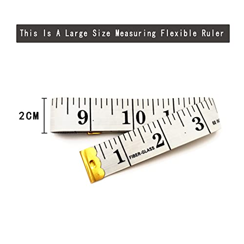 6 Pack Soft Measuring Tape for Body,Double Scale Fabric Craft Tape Measure Sewing Tailor Cloth Flexible Ruler for Weight Loss 60 inch/150cm,White - size: 6