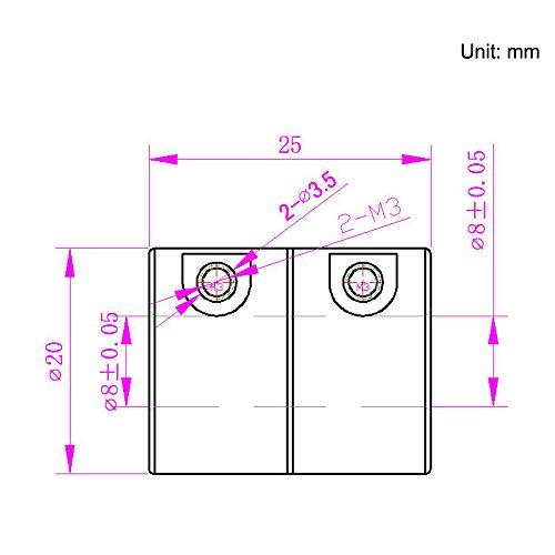 2 PCS 8mm to 8mm Shaft Coupling 25mm Length 20mm Diameter Coupler Aluminum Alloy for 3D Printer CNC Machine (8x8mm) - size: 8x8mm