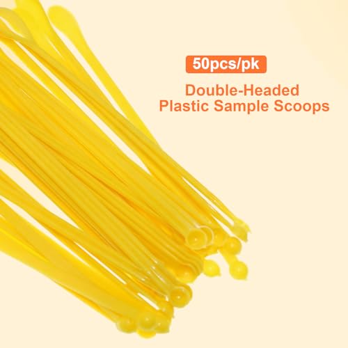 50 Pcs Lab Double-Headed Plastic Micro Measuring Spoons Mixing Spoon