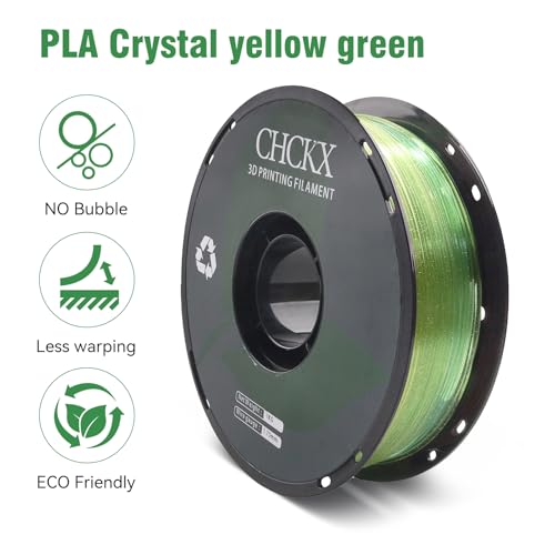 Crystal Rainbow PLA 3D Printer Filament, Rainbow Yellow Green - color: Crystal Yellow Green