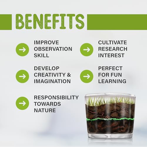 Worm Farm for Kids Kit with 20 Live Composting Worms, All-in-One Bundle - style: Farm+Live Worms