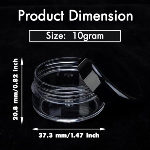 10 Gram Sample Containers 20 Count Small Plastic Containers with Lids - color: Black