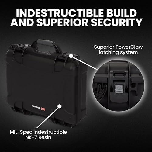NANUK 910 Hard Case with Customizable Cubed Foam, IP67 Waterproof, Dustproof and Impact Resistant, 14.3” x 11.1” x 4.7”, Rugged Construction for Ultimate Protection, Made in Canada – Black - color: Black, style: Cubed Foam