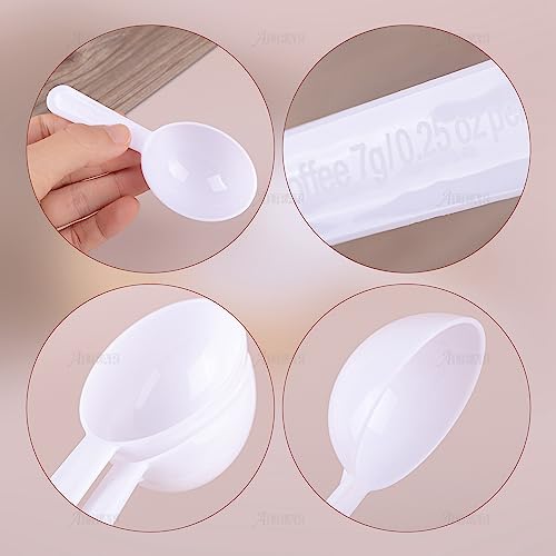 AUEAR, 5 Pack White Tablespoon Coffee Scoop Plastic Measuring for Fruit Powder Seed Spices - color: White, size: 5 Pack