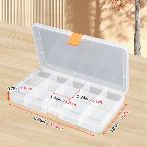 Moon Magpie 8PACK Extra Thick Bead Organizers, Mini Clear Plastic Storage Box Craft Containers for Nail jewelry rhinestones DIY Supply Case - size: 8P-MovableGrid