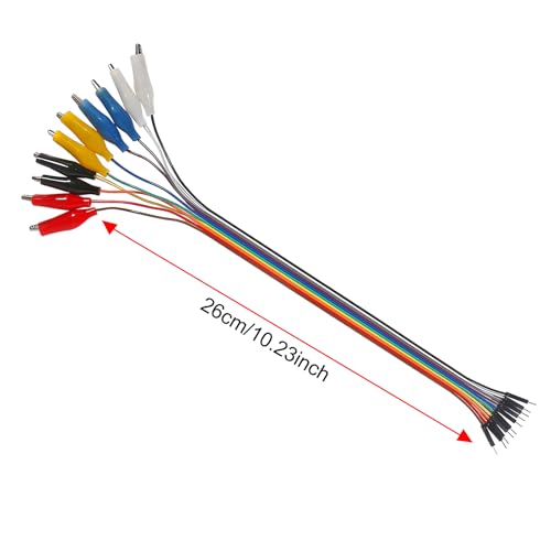 40PCS Alligator Clip to Male Jumper Wire Electrical Test Leads Jumper Wire Male Female to Alligator Clip Jumper for Arduino(30cm)