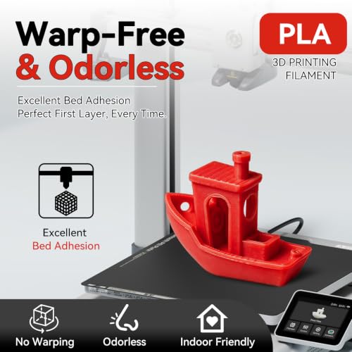 Kingroon PLA 3D Printer Filament, Dimensional Accuracy +/- 0.02 mm, 1 kg Spool(2.2lbs), 1.75 mm,Red - color: 1kg Red