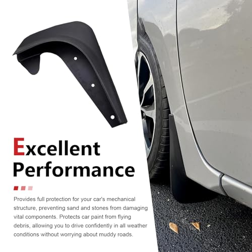 2 PCS 2 PCS Car Mud Flaps, 9.84" x 7.08" Splash-protection Auto Fender Flaps, Drill-free installation Front Fender, Universal for SUVs (Black)