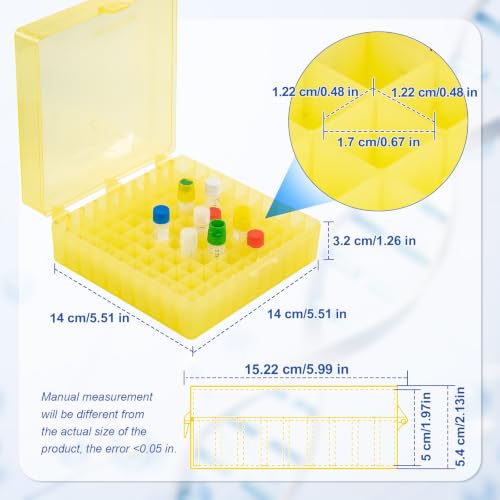100-well Cryo Boxes, 2 in Cryobox, PP, Yellow, Case of 20 - color: Yellow