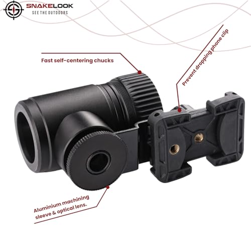 Universal Phone Scope Adapter – Side Mount Design Smartphone Scope Mount – Hunting, Birding, Target Shooting, Aiming, Sighting – All-Aluminum Black Frame Camera Mount - Sidewinder Scope Phone Adapater