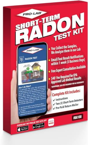 PRO-LAB Radon Test Kit for Home - EPA Approved Short-Term Radon Tester with 2 Detectors - 20 Lab Fee Required Per Detector - Quick & Reliable Radon Testing- Pack of 2 - size: 2 Detectors- Pack of 2