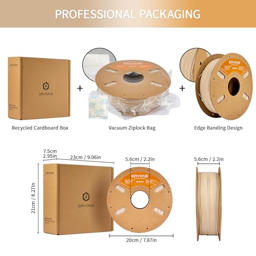 ERYONE Matte PLA Filament for 3D Printer, Filament 1.75mm +/- 0.03mm, 1kg (2.2LBS)/Spool, Beige - color: Matte Beige