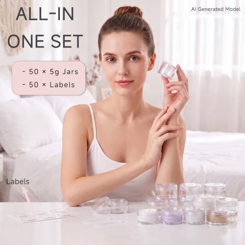 5 Gram Sample Containers with Lids, Small Travel Size Containers - color: Clear