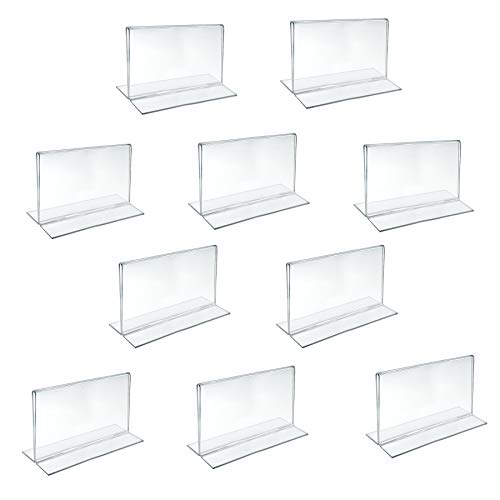 Azar 152727 Horizontal Double-Sided Stand Up Sign Holder, 10 Count Clear, 6 in W X 4 in H - size: 6 in W X 4 in H