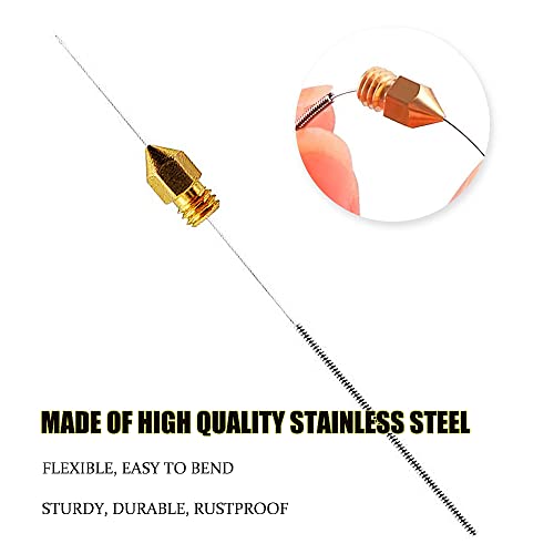 3D Printer Nozzle Cleaning Needles Kit - 0.4mm, 20 PCS Stainless Steel 3D Printer Nozzle Cleaner Needle Tool Kit