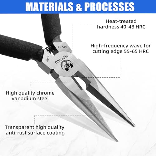 Needle Nose Pliers, 3Pcs 5" Mini Long Nose Pliers with Cutter, Serrated Jaw Precision Small Needle Nose Pliers for Jewelry Making, Bending Wire, Crafts, Electronic Repair - size: 5''-3 pack
