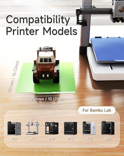 YOOPAI 2-Pack Cold Build Plate for Bambu Lab X2D/P2S/A1/X1C/P1S, Blue+Green - color: Cold-Blue/Green, size: 257x257mm