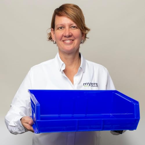 Akro-Mils 30255 AkroBins Plastic Storage Bins, 11"x16"x5", Green, 6-Pack - color: Green