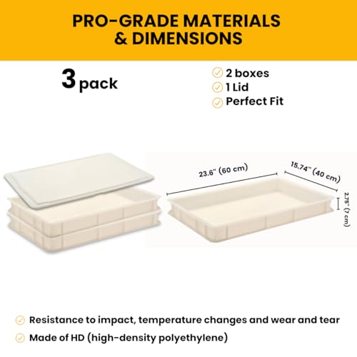 L'Oro Del Sud Commercial Dough Proofing Box Tray with Lid, White, 2 Trays - size: 2 Pack