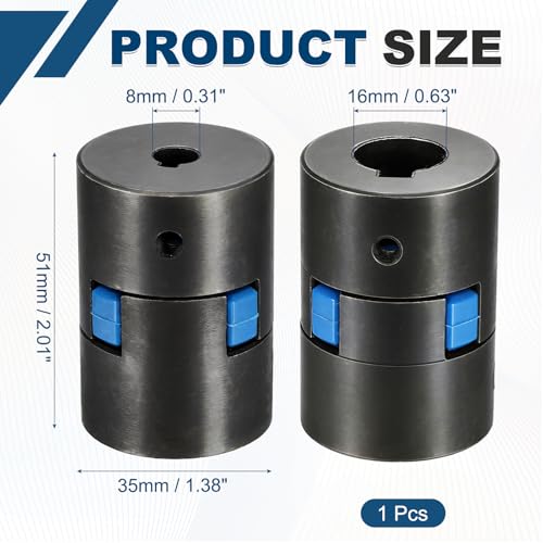 MECCANIXITY Flexible Coupling Coupler Set, 5/16" to 5/8" L070 Black - size: 5/16" to 5/8"