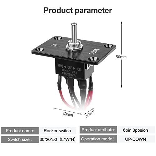 Button Switch Rocker Switch Toggle Switch Self Reset 6 Pin 3 Position - color: Up-Down
