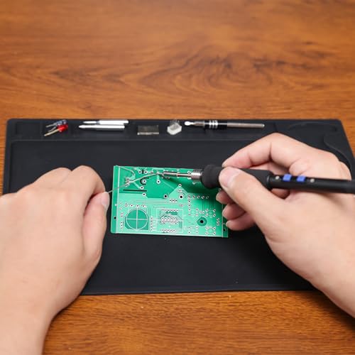 WEP M150 Silicone Soldering Mat 12.9x8.2 inches Heat-resistant with 5 Function Zones, Soldering Mat for, electronics repair, DIY Projects - size: 12.9x8.2 inches