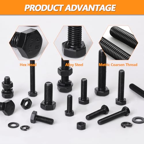 448 Pcs M5 M6 M8 Flat Head Screws, 16/20/30/40mm Black Screws - size: M5/M6/M8 - 448PCS - HH