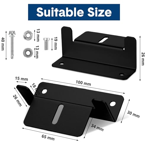 Tatuo 40 Pcs Solar Panel Mounting Brackets Z Bracket, Aluminum Alloy
