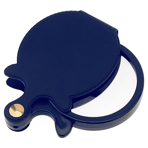 10X Small Pocket Magnifier Glass, Mini Folding Magnifying Lense with Protective Sheath & Lanyard Necklace for Seniors Reading, Inspection, Kids for Exploration, Elders Gift, 2.36'' Lens, (2pcs Blue)