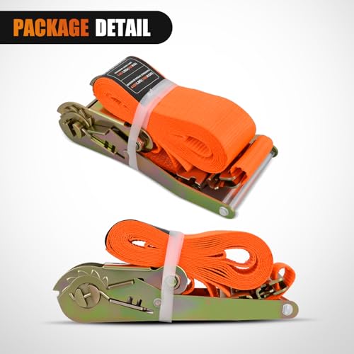 Nilight E-Track Ratchet Straps 2 Pack 2" x 12' - color: 2in x 12ft E-Track Ratchet Straps