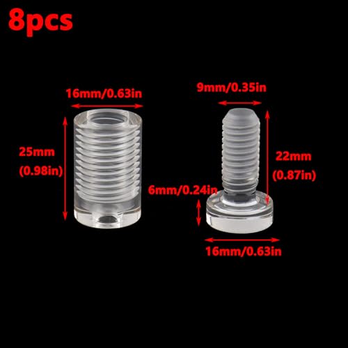 Antrader Clear Standoffs,Standoff Screws,16 x 25mm (8Pcs) - color: Clear, size: 5/8" x 1" (16 x 25mm)-8Pcs