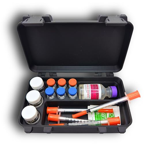 Vial & Syringe Organizer Case – Holds 3 × 10ml Vials, 6 × 3ml Vials, Large Vial Slot & Syringe Compartment