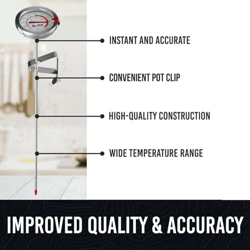 CRAFT911 Candy Thermometer with Pot Clip - Deep Fry Oil Thermometer for Frying and Candle Making (White) - color: Light 1 Pack
