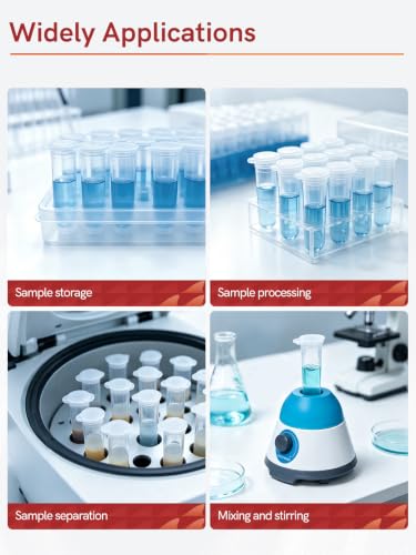 5ml Microcentrifuge Tubes 200PCS with Attached Lid Max.RCF 10500xg for Lab - size: 5ml