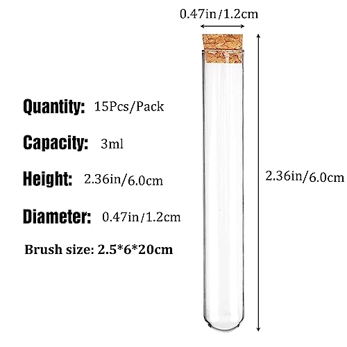 Test Tubes, 15 Pcs, 3 ml, Plastic Propagation Tubes for Plants