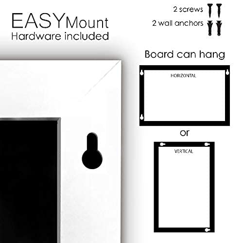 Loddie Doddie Magnetic Chalkboard, Magnetic Board for Wall, 36 x 24, White - color: White Frame, size: 36"W x 24"H