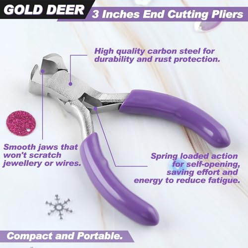 3 Inches Mini End Cutting Pliers Precision End Nippers Zipper Install Tool Nail Puller Tool Small Wire Cutter For Guitar Strings Beading Jewellery Making Tool Shoes Repair Tool - style: End Cutting Pliers